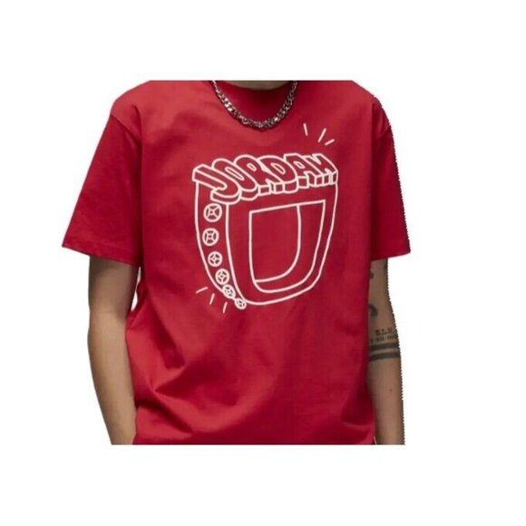 Nike Women's Air Jordan Flight Graphic Tee Red DQ4593-612 Size Meduim NWT - Picture 6 of 8